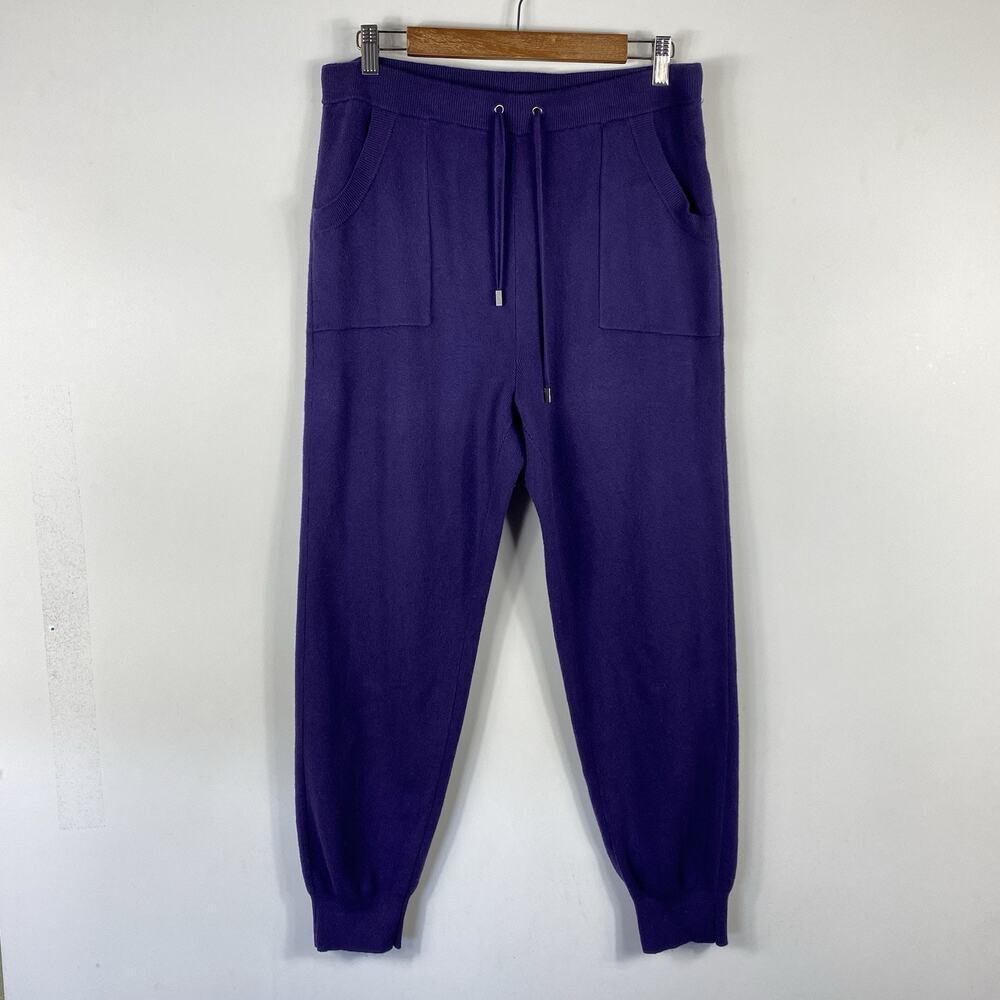 Chico's Zenergy Jogger Pants Medium 1 8 Purple Cotton Cashmere Pull On
